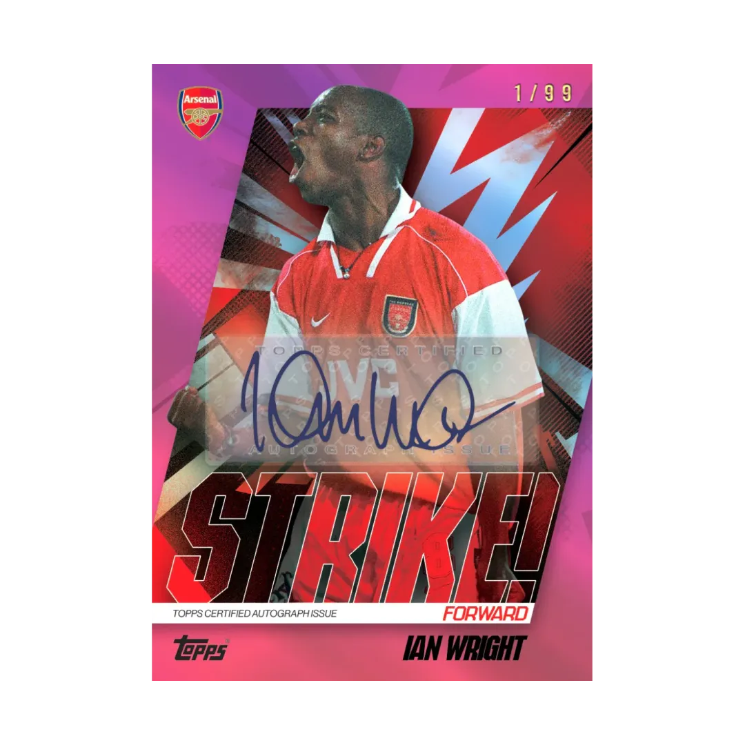 Carta Collezionabile di Ian Wright del Team Set Arsenal per Topps