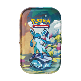 Immagine del prodotto raffigurante Glaceon su una Mini Tin della collezione Evoluzioni Prismatiche.