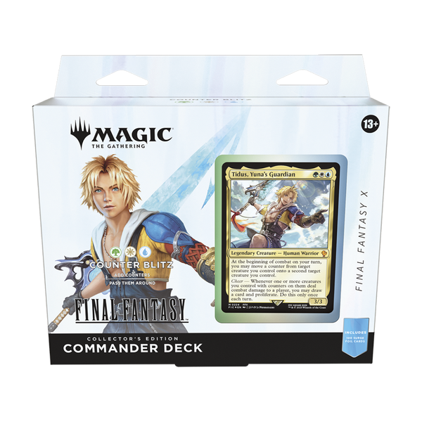 Mazzo Commander Counter Blitz di Magic: The Gathering - Final Fantasy X, con Tidus come comandante leggendario. Include 100 carte con trattamenti foil esclusivi.