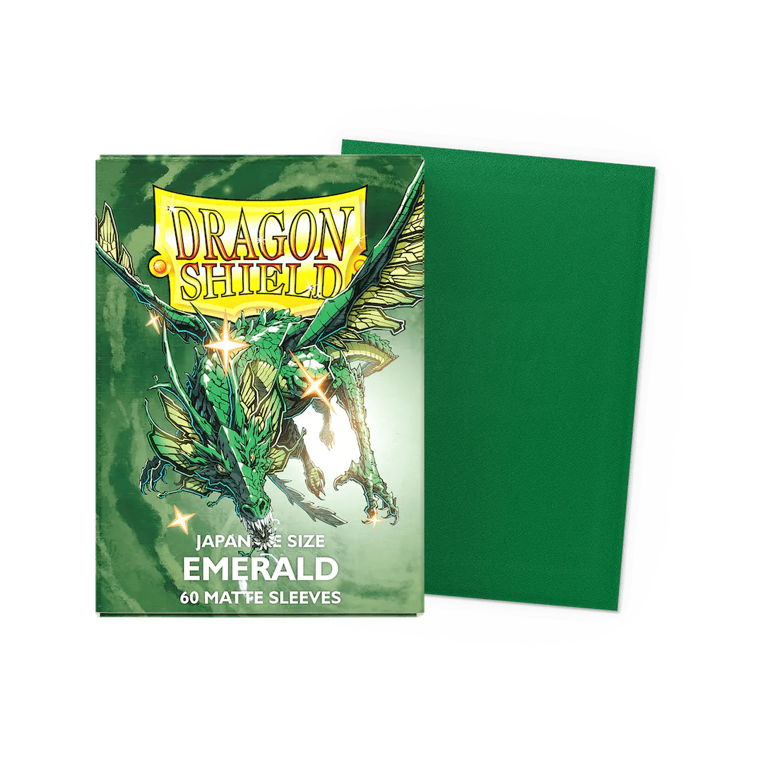 Small Japanese Matte Emerald (60 Bustine) Dragon Shield - nothangbutbands.com