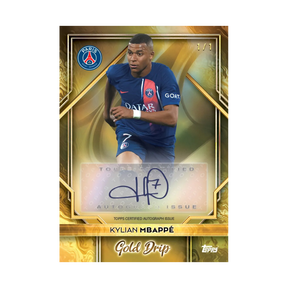 Carta autografata Topps Gold Drip di Kylian Mbappé del Paris Saint-Germain, 1/1