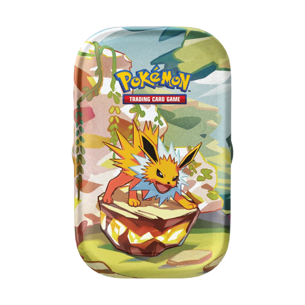 Immagine del prodotto raffigurante Jolteon su una Mini Tin della collezione Evoluzioni Prismatiche.
