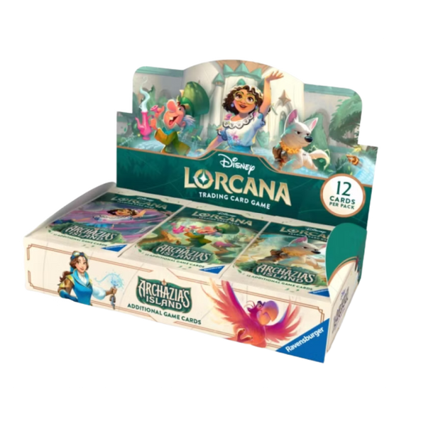 Disney Lorcana - L'Isola di Archazia Booster Pack Display sigillato, contenente 24 buste con 12 carte ciascuna.