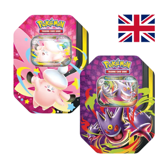Bundle Moonlit Pokémon TCG con entrambe le Collector Tin Mega Gengar-ex e Mega Clefable-ex in lingua inglese
