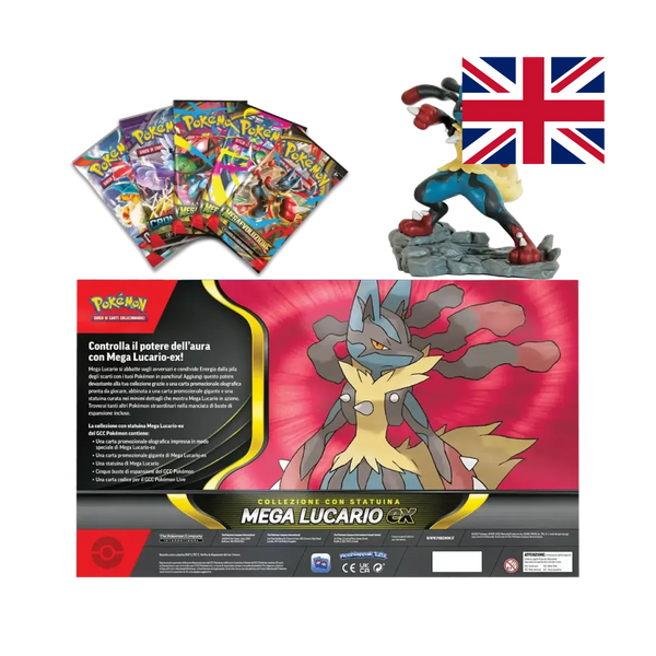 Mega Lucario-ex Figure Collection retro confezione con contenuti premium