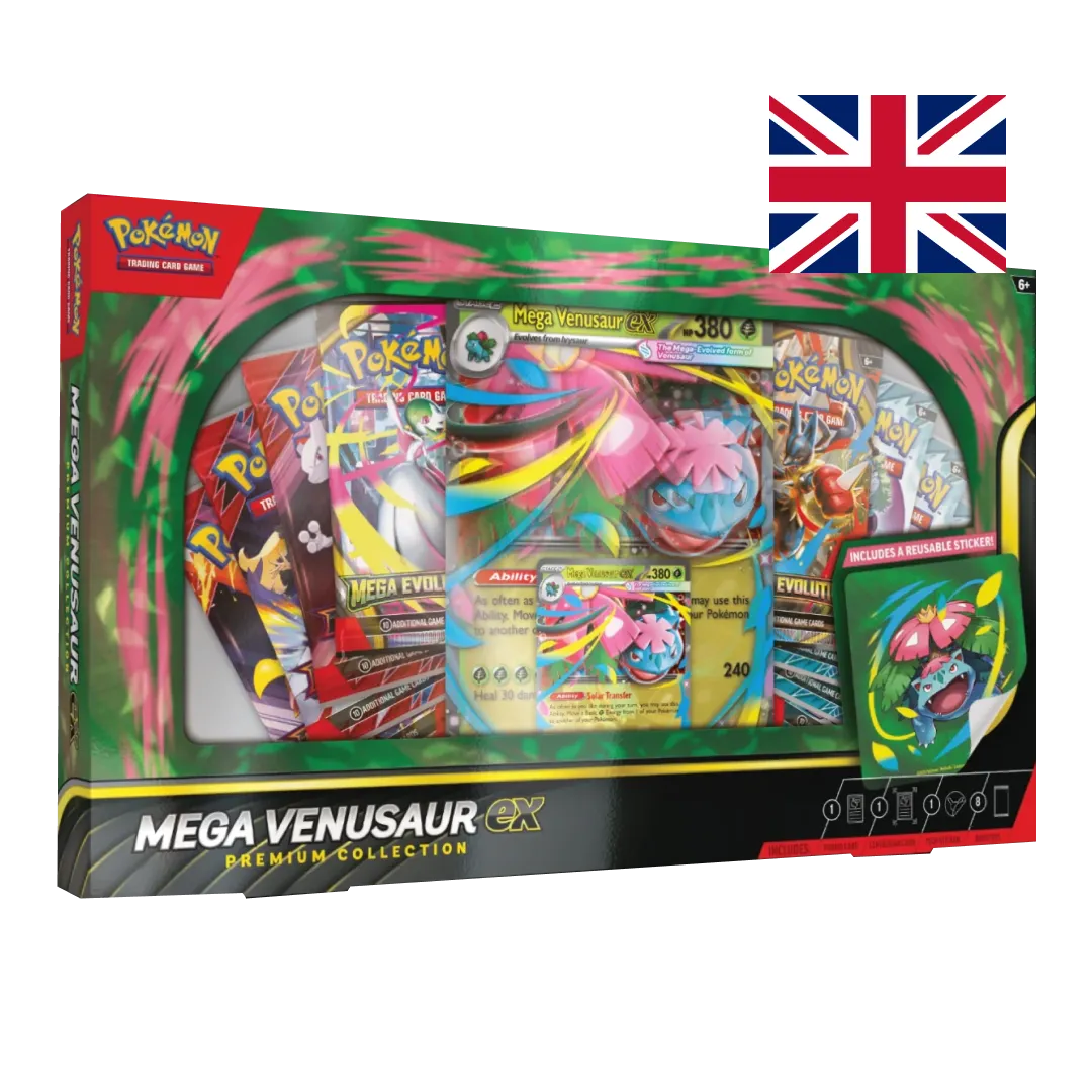 Mega Venusaur-ex Premium Collection Pokémon TCG con 8 buste booster e carta promo