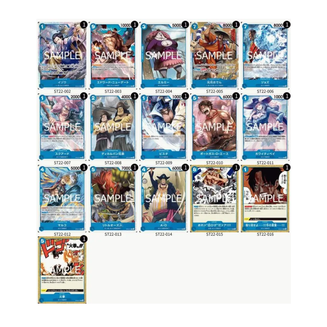 Tutte le carte del mazzo ST22 Ace & Newgate One Piece Card Game in anteprima