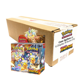 Case sigillato Pokémon Scarlatto e Violetto Scintille Folgoranti contenente 6 display da 36 buste