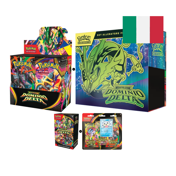 Bundle Completo Megaevoluzione: Dominio Delta - Box 36 Buste + Set Allenatore Fuoriclasse + Bundle 6 Buste + Blister (ITA)