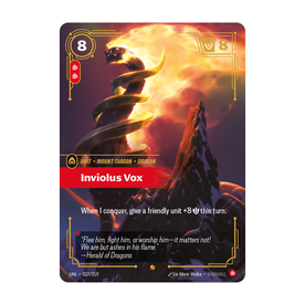 Riftbound Unit: Inviolus Vox. When I conquer, give a friendly unit +8 [S] this turn.