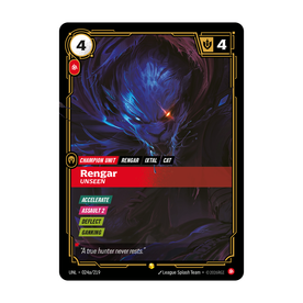 Riftbound Unit: Rengar, Unseen. [Accelerate]
[Assault 2]
[Deflect]
[Ganking]