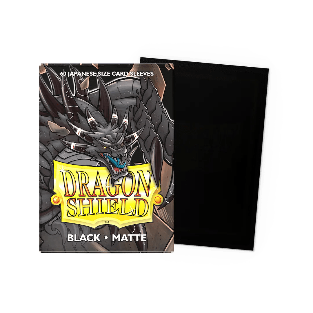 Small Japanese Matte Black (60 Bustine) Dragon Shield - nothangbutbands.com