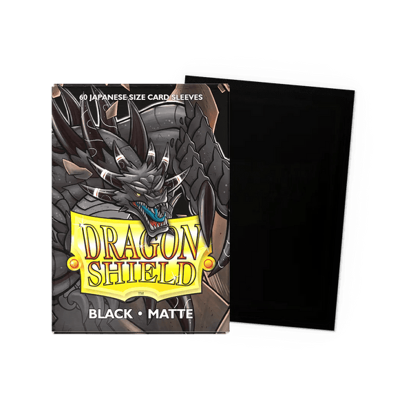Small Japanese Matte Black (60 Bustine) Dragon Shield - nothangbutbands.com