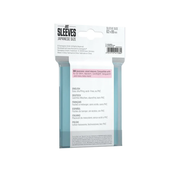 Small Japanese Just Sleeves Clear (60 Bustine) Gamegenic - nothangbutbands.com