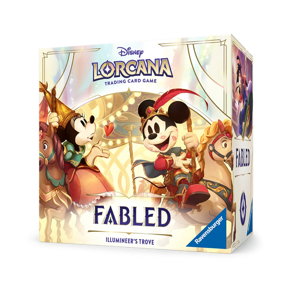 Illuminer's Trove Disney Lorcana Fabled inglese con scatola storage 8 bustine Epic Iconic rarità TCG